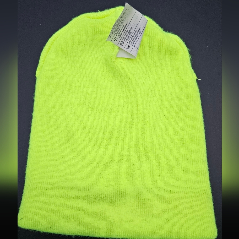 Carhartt Neon Green Acrylic Beanie Hat | Adult One Size | Winter Work Cap - Picture 5 of 7